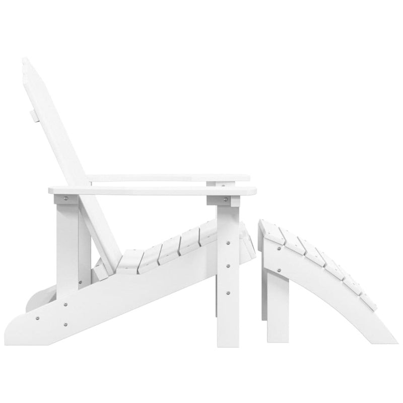 vidaXL fehér HDPE kerti adirondack szék lábtartóval