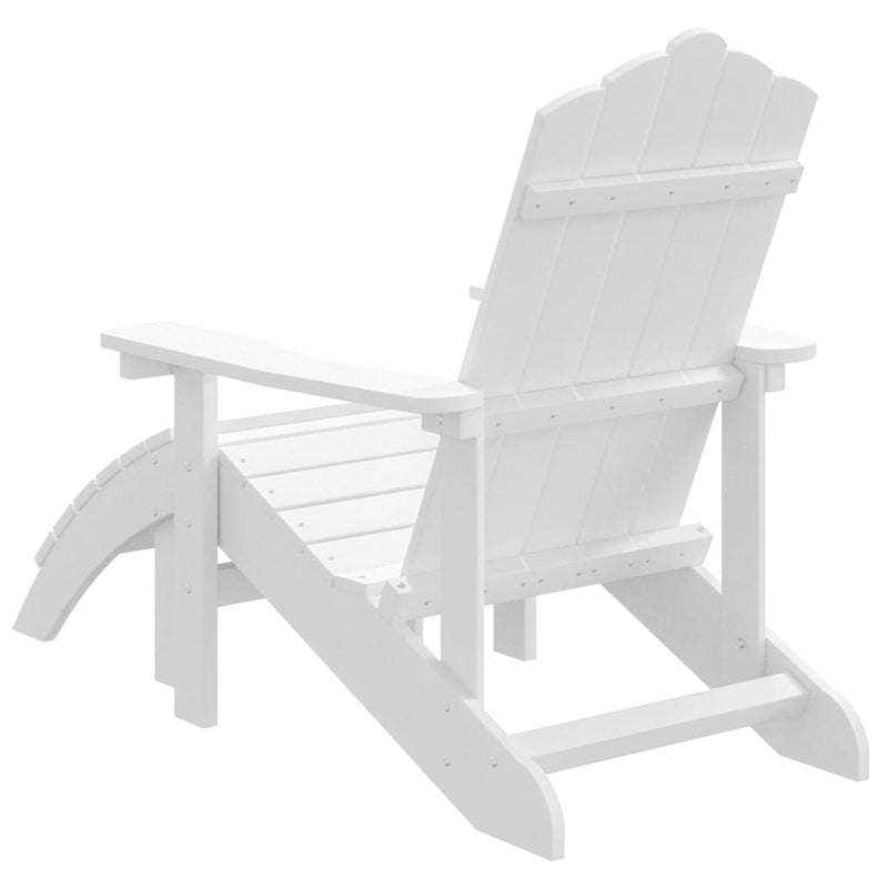 vidaXL fehér HDPE kerti adirondack szék lábtartóval