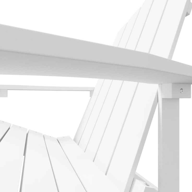 vidaXL fehér HDPE kerti adirondack szék lábtartóval