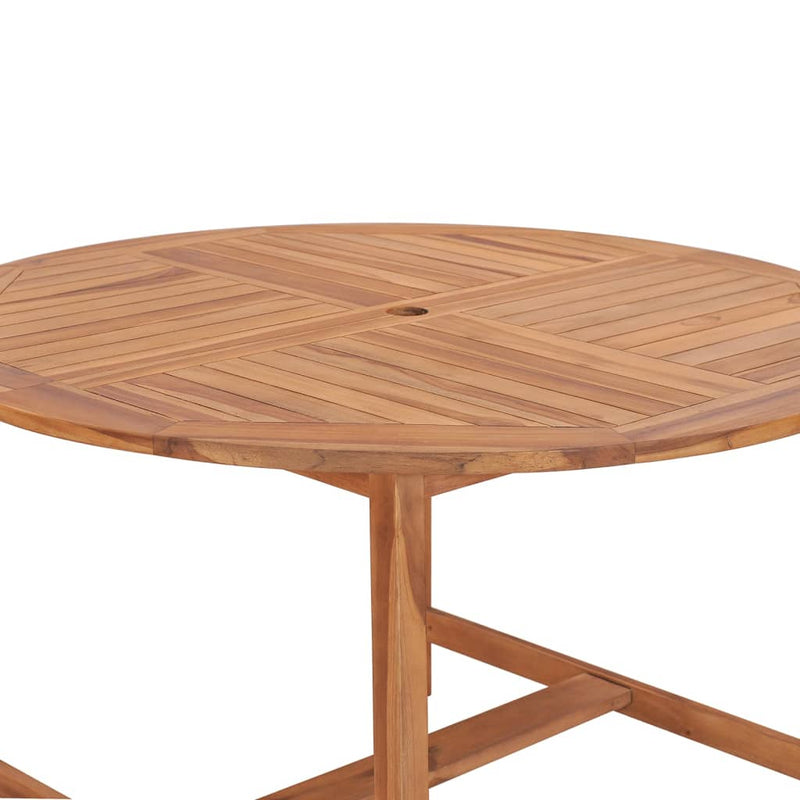 vidaXL tömör tíkfa kerti étkezőasztal Ø110 x 75 cm