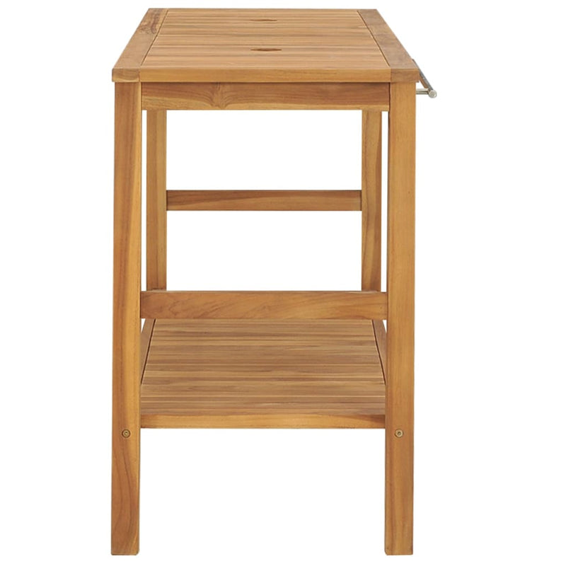 vidaXL tömör tíkfa fürdőszobai pipereszekrény 132 x 45 x 75 cm