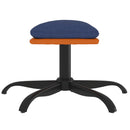 vidaXL kék szövet és műbőr lábzsámoly 60x60x36 cm