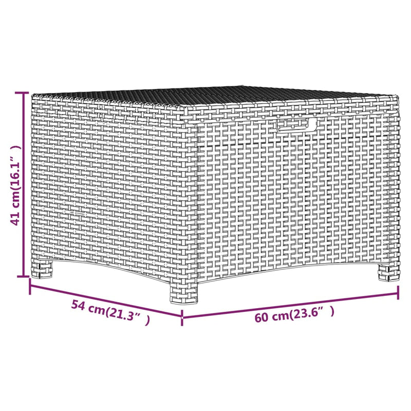 vidaXL barna PP rattan kerti tárolóláda 60 x 54 x 41 cm