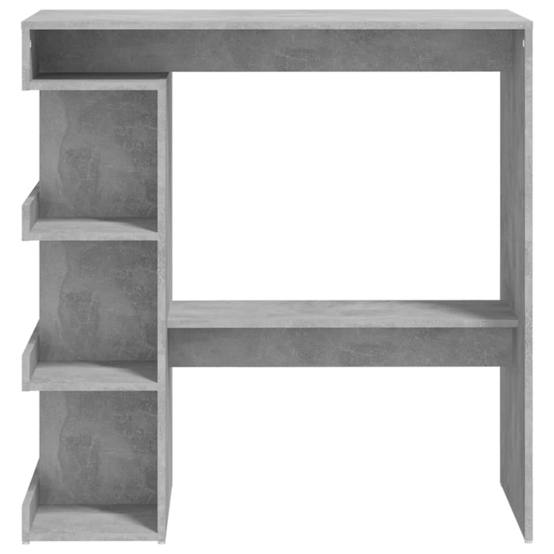 vidaXL betonszürke szerelt fa bárasztal tárolópolccal 100x50x101,5 cm