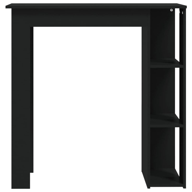 vidaXL fekete szerelt fa bárasztal polccal 102 x 50 x 103,5 cm