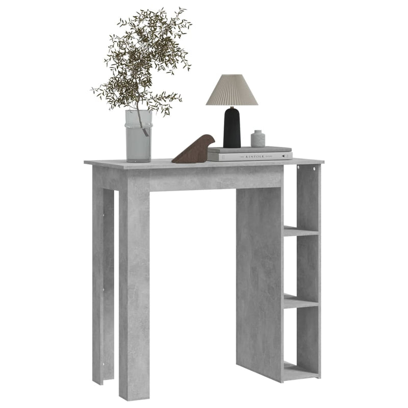 vidaXL betonszürke szerelt fa bárasztal polccal 102 x 50 x 103,5 cm