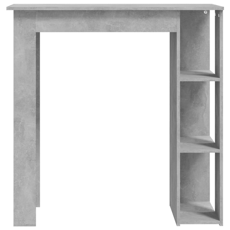 vidaXL betonszürke szerelt fa bárasztal polccal 102 x 50 x 103,5 cm