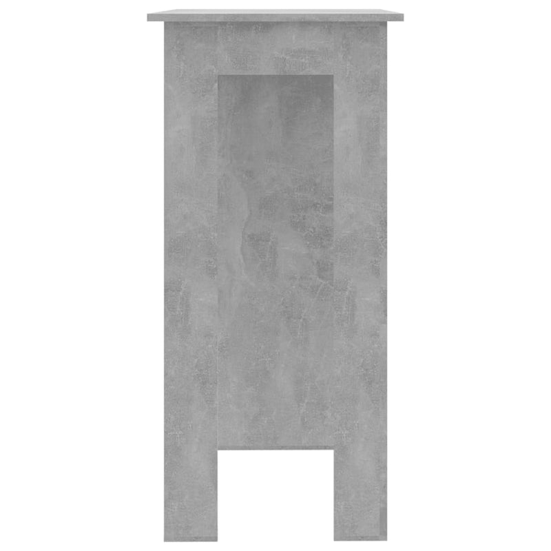 vidaXL betonszürke szerelt fa bárasztal polccal 102 x 50 x 103,5 cm