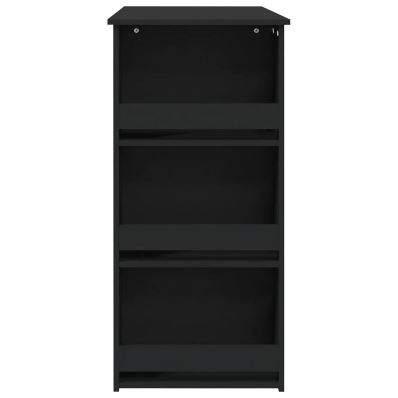 vidaXL fekete szerelt fa bárasztal tárolórekesszel 102 x 50 x 103,5 cm
