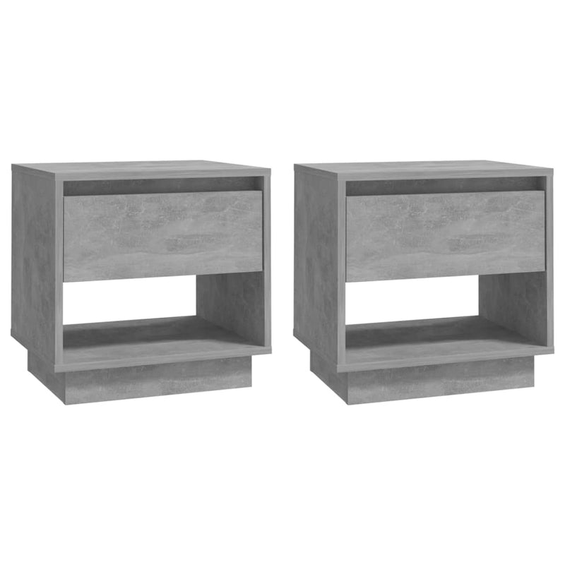 vidaXL 2 db betonszürke szerelt fa éjjeliszekrény 45x34x44 cm