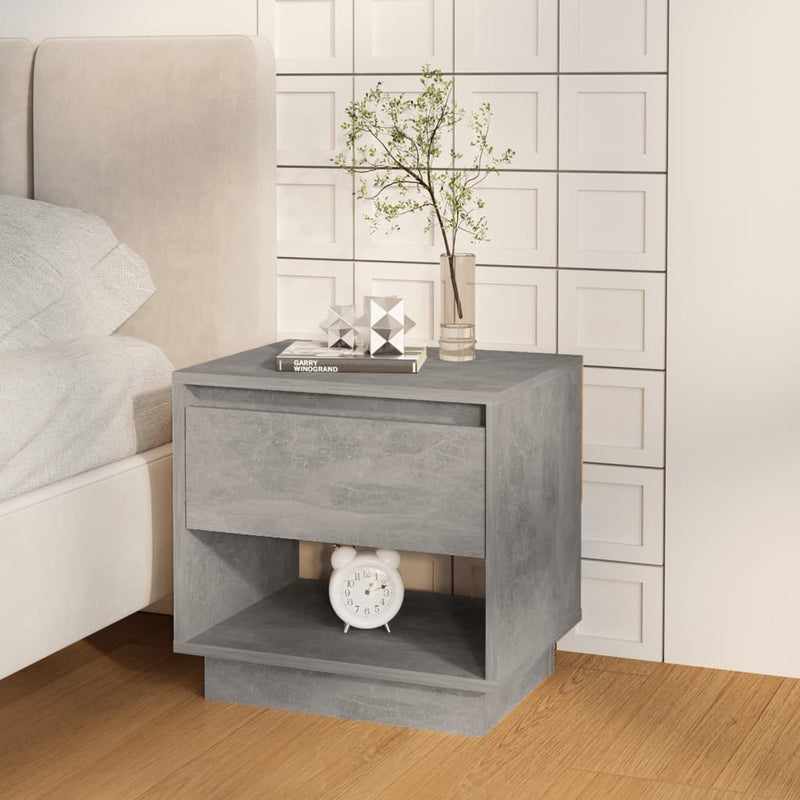 vidaXL 2 db betonszürke szerelt fa éjjeliszekrény 45x34x44 cm