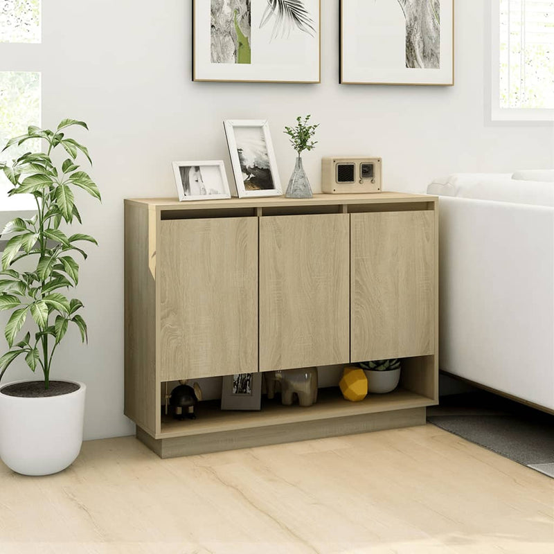 vidaXL sonoma tölgy színű szerelt fa tálalószekrény 97 x 31 x 75 cm
