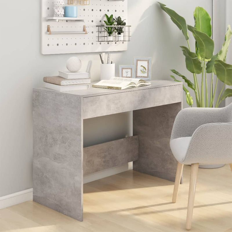 vidaXL betonszürke szerelt fa íróasztal 101x50x76,5 cm