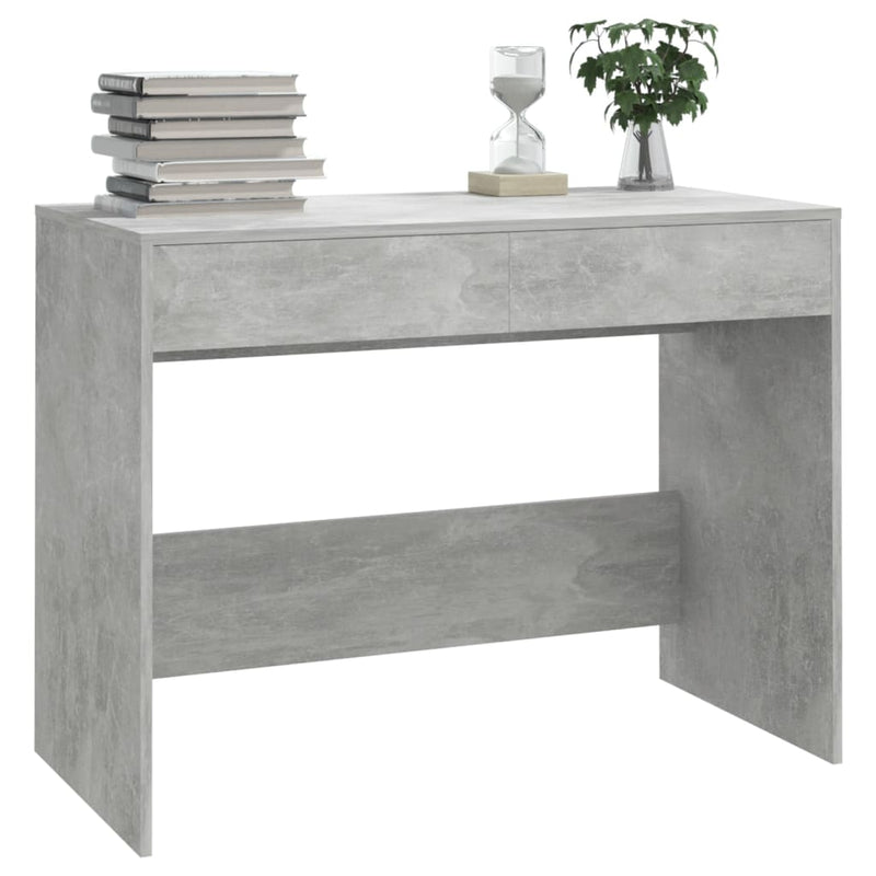 vidaXL betonszürke szerelt fa íróasztal 101x50x76,5 cm