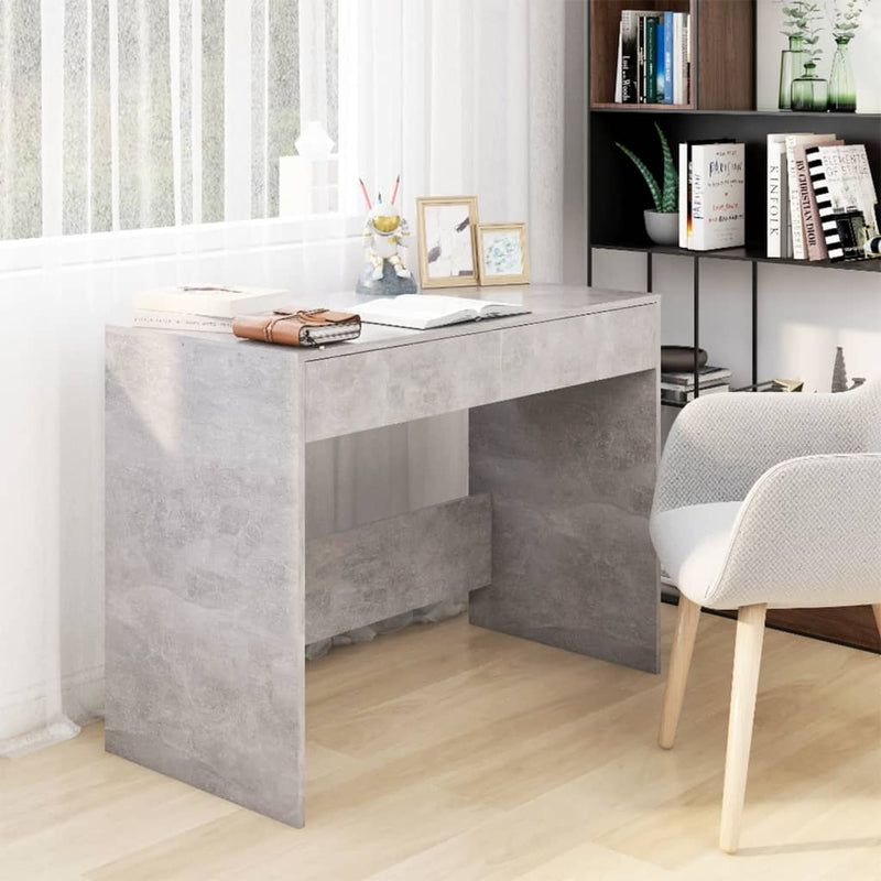 vidaXL betonszürke szerelt fa íróasztal 101x50x76,5 cm