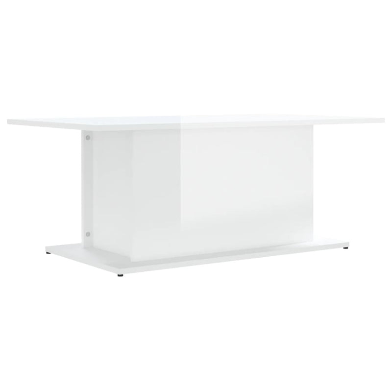 vidaXL magasfényű fehér szerelt fa dohányzóasztal 102x55,5x40 cm