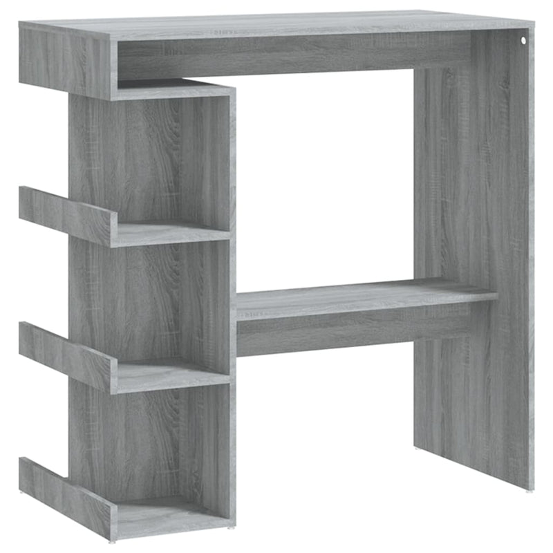 vidaXL szürke-sonoma színű bárasztal tárolópolccal 100 x 50 x 101,5 cm