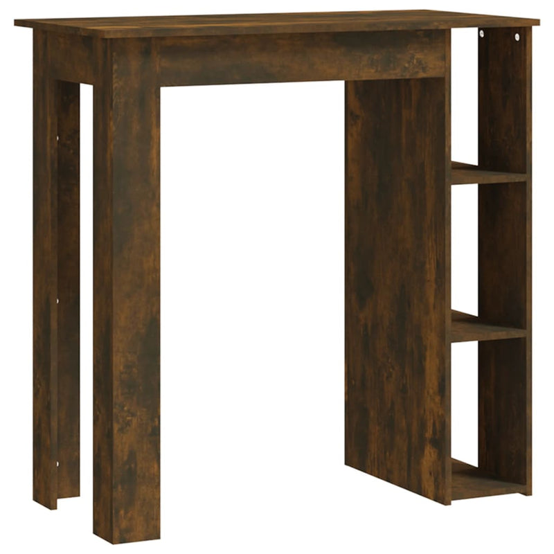 vidaXL füstös tölgy színű szerelt fa bárasztal polccal 102x50x103,5 cm