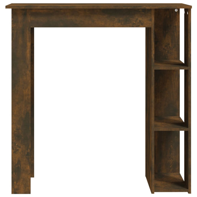 vidaXL füstös tölgy színű szerelt fa bárasztal polccal 102x50x103,5 cm