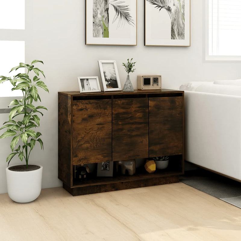 vidaXL füstös tölgy színű szerelt fa tálalószekrény 97 x 31 x 75 cm