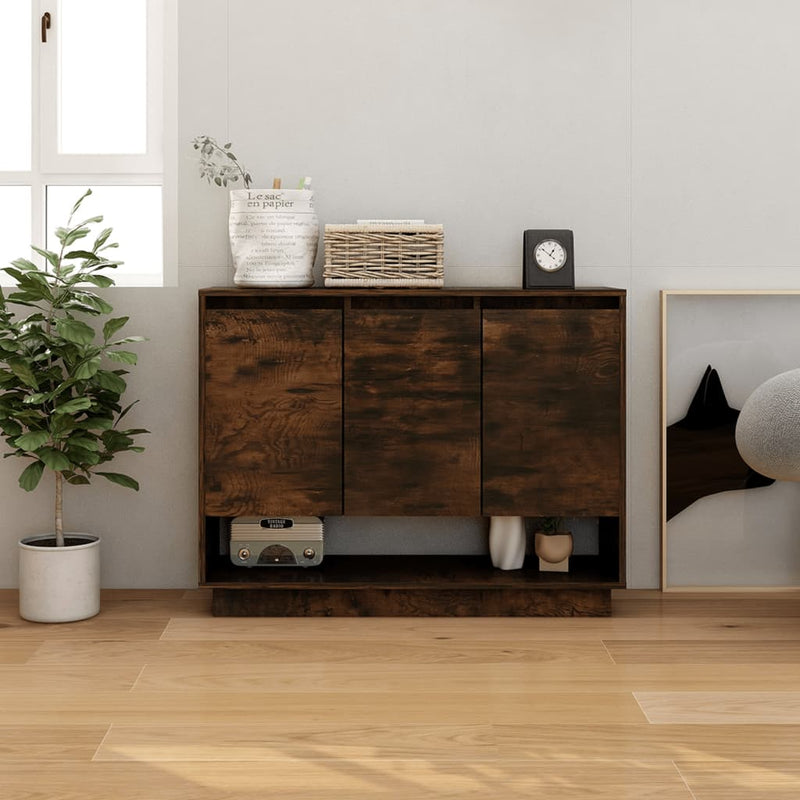 vidaXL füstös tölgy színű szerelt fa tálalószekrény 97 x 31 x 75 cm