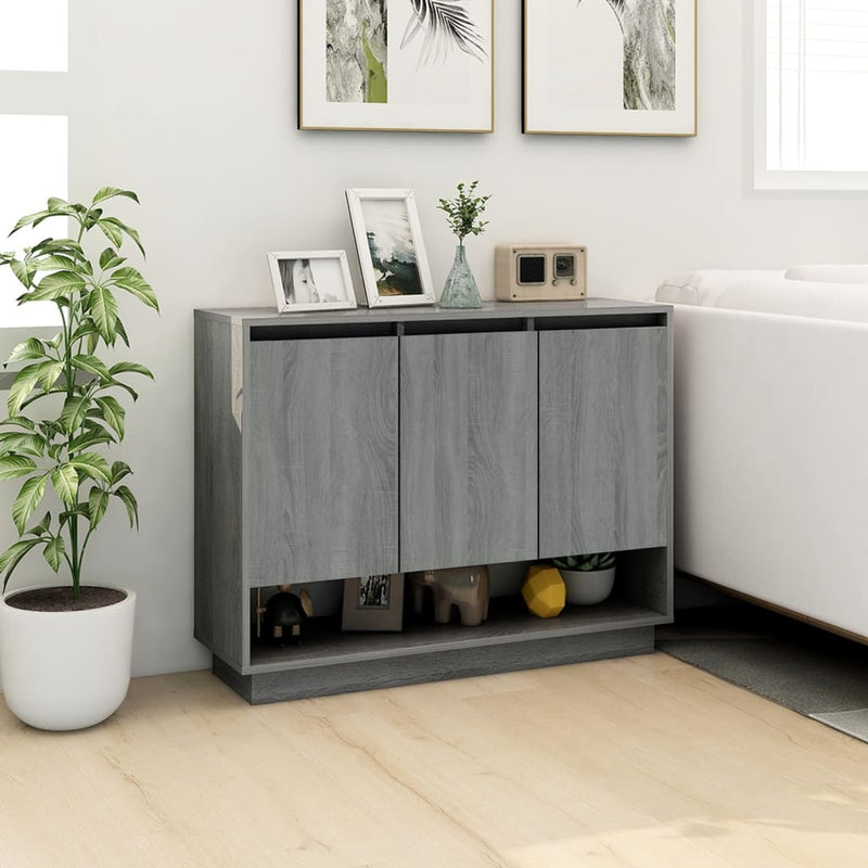 vidaXL szürke sonoma színű szerelt fa tálalószekrény 97 x 31 x 75 cm