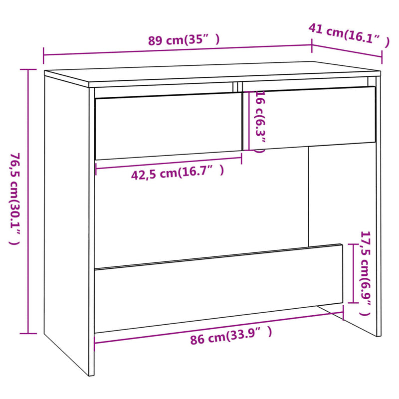 vidaXL füstös tölgy színű szerelt fa dohányzóasztal 89x41x76,5 cm