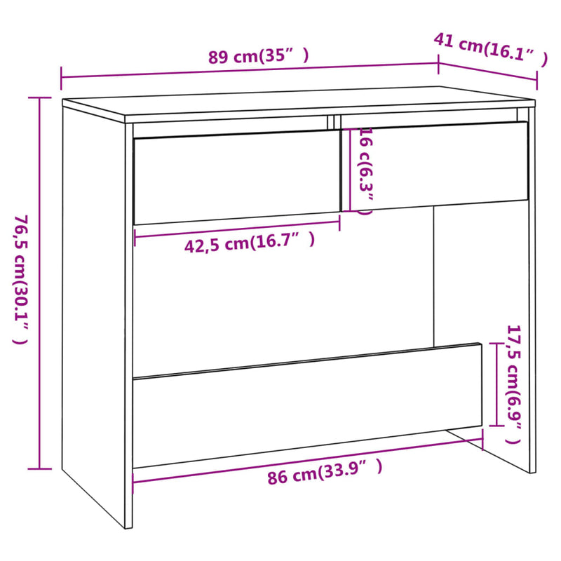 vidaXL barna tölgyszínű szerelt fa dohányzóasztal 89x41x76,5 cm