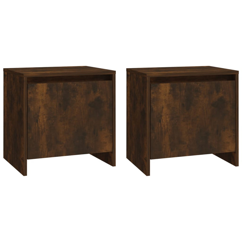 vidaXL 2 db füstös tölgy színű szerelt fa éjjeliszekrény 45x34x44,5 cm