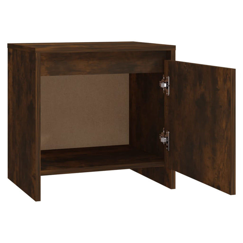 vidaXL 2 db füstös tölgy színű szerelt fa éjjeliszekrény 45x34x44,5 cm