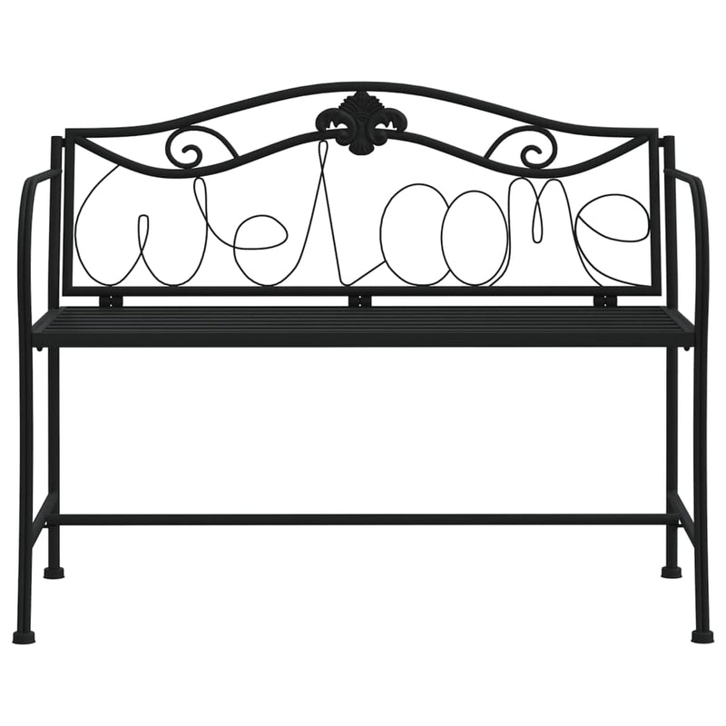 vidaXL kétszemélyes fekete acél kerti pad 104 cm