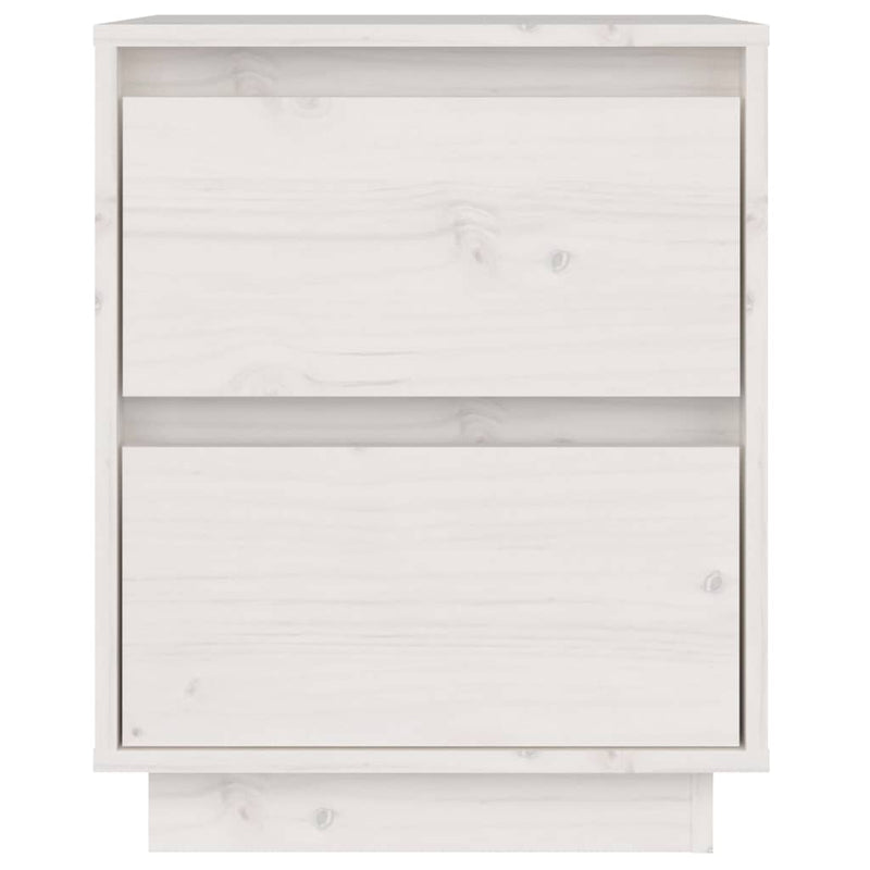 vidaXL 2 db fehér tömör fenyőfa éjjeliszekrény 40 x 35 x 50 cm