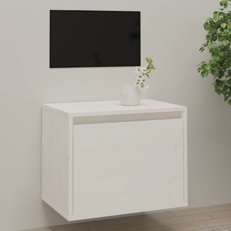 vidaXL fehér tömör fenyőfa faliszekrény 45 x 30 x 35 cm