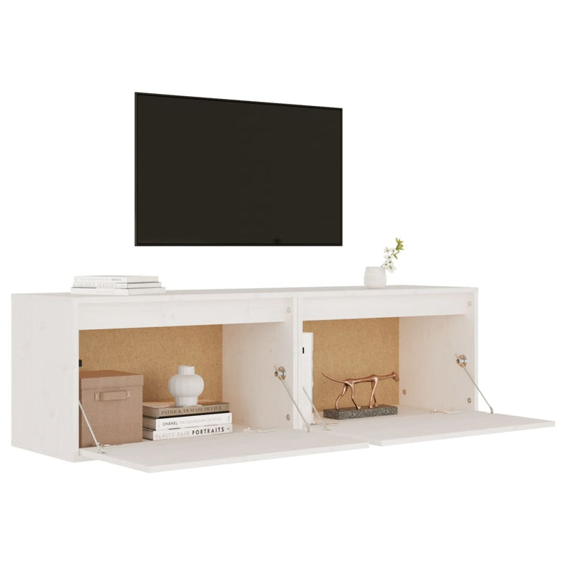 vidaXL 2 darab fehér tömör fenyőfa faliszekrény 60 x 30 x 35 cm
