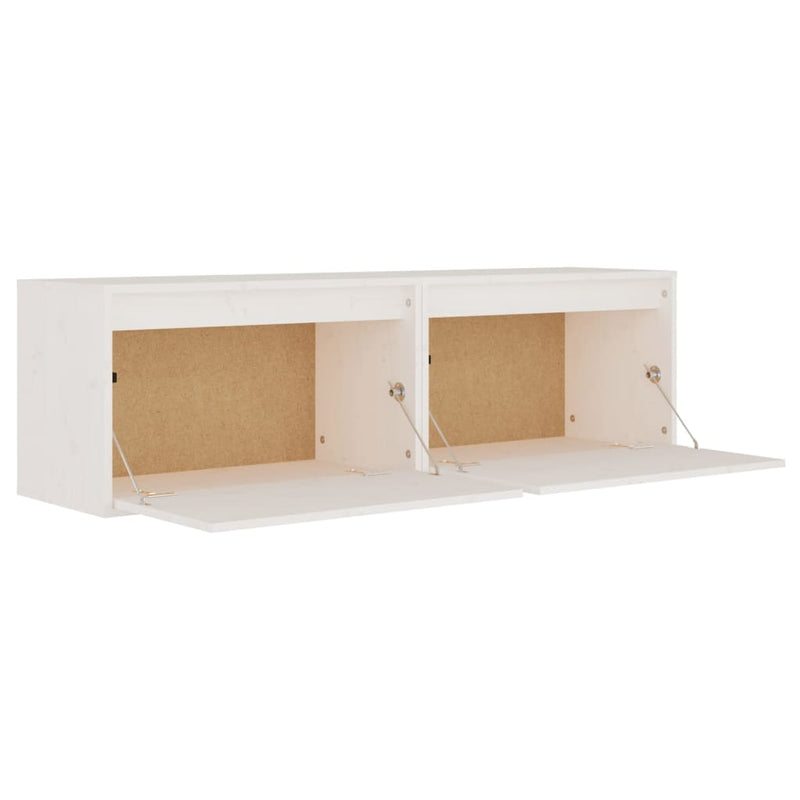 vidaXL 2 darab fehér tömör fenyőfa faliszekrény 60 x 30 x 35 cm