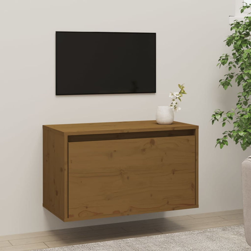 vidaXL mézbarna tömör fenyőfa faliszekrény 60 x 30 x 35 cm