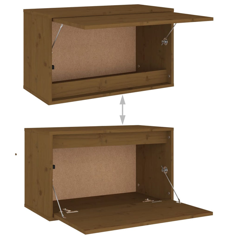 vidaXL mézbarna tömör fenyőfa faliszekrény 60 x 30 x 35 cm
