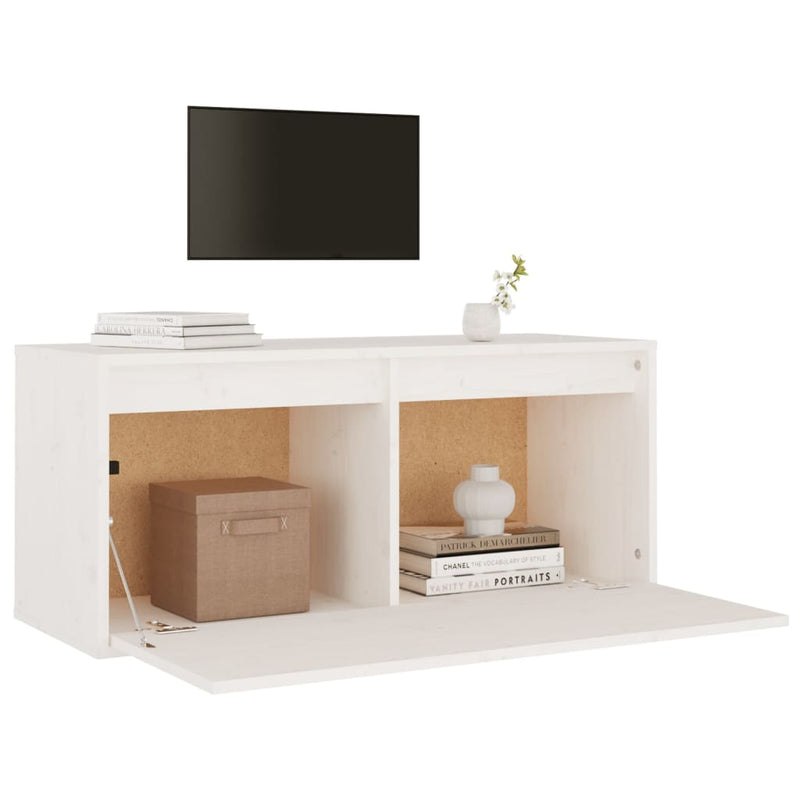 vidaXL fehér tömör fenyőfa faliszekrény 80 x 30 x 35 cm