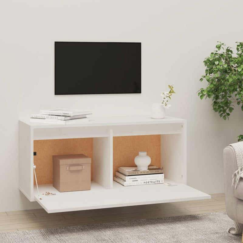 vidaXL fehér tömör fenyőfa faliszekrény 80 x 30 x 35 cm