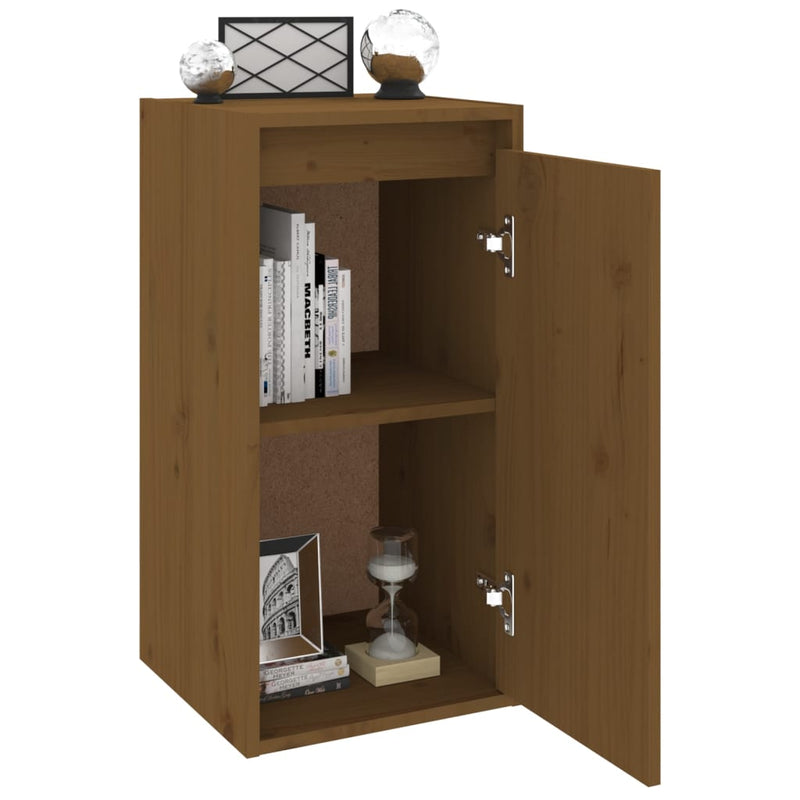 vidaXL 2 db mézbarna tömör fenyőfa faliszekrény 30 x 30 x 60 cm