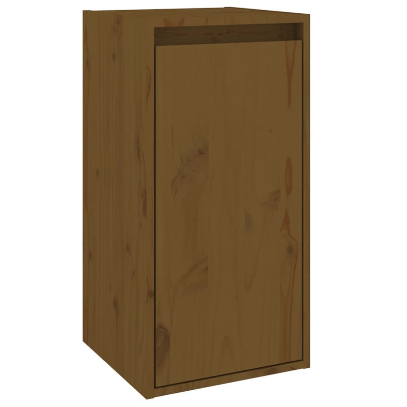 vidaXL 2 db mézbarna tömör fenyőfa faliszekrény 30 x 30 x 60 cm