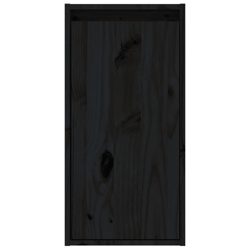 vidaXL 2 db fekete tömör fenyőfa faliszekrény 30 x 30 x 60 cm