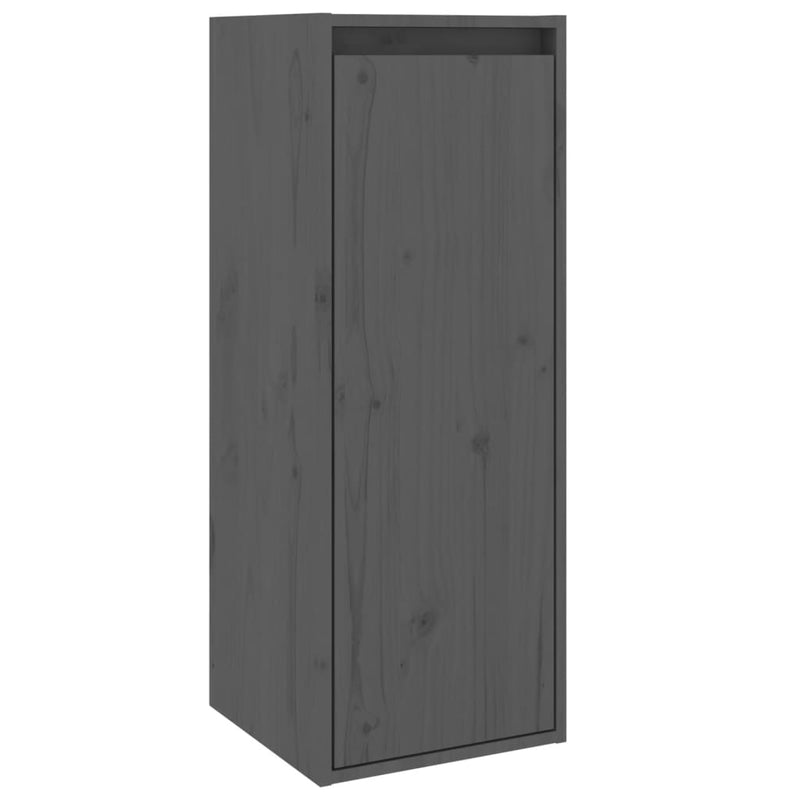 vidaXL 2 darab szürke tömör fenyőfa faliszekrény 30 x 30 x 80 cm