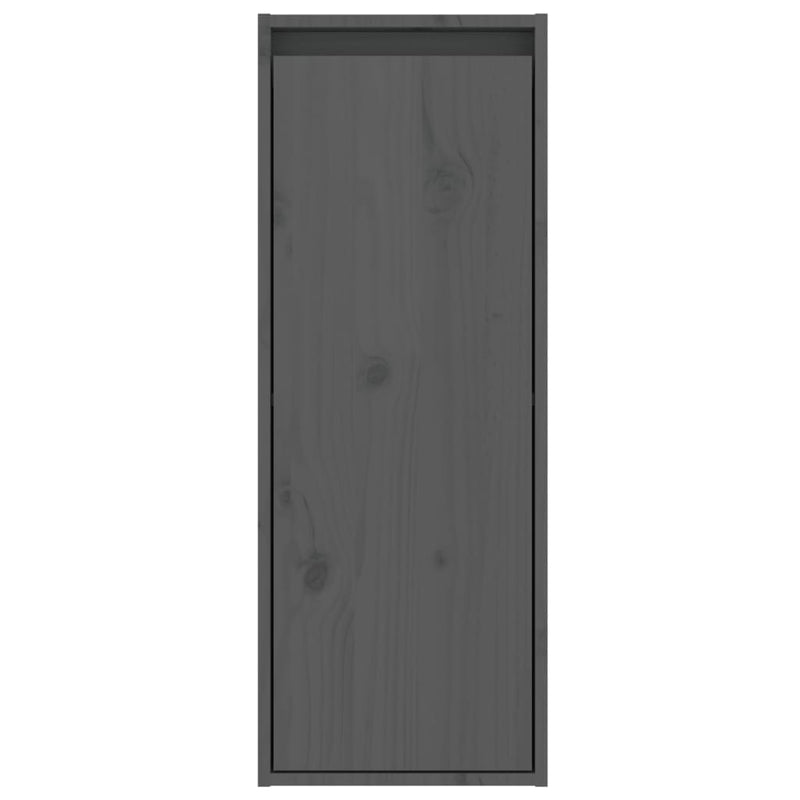 vidaXL 2 darab szürke tömör fenyőfa faliszekrény 30 x 30 x 80 cm