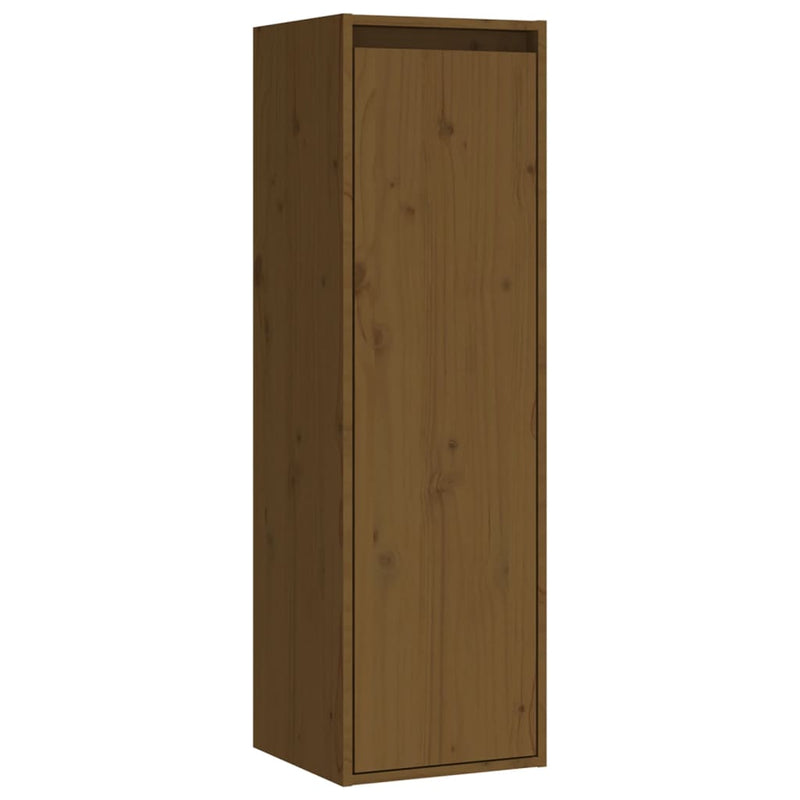 vidaXL 2 db mézbarna tömör fenyőfa faliszekrény 30 x 30 x 100 cm