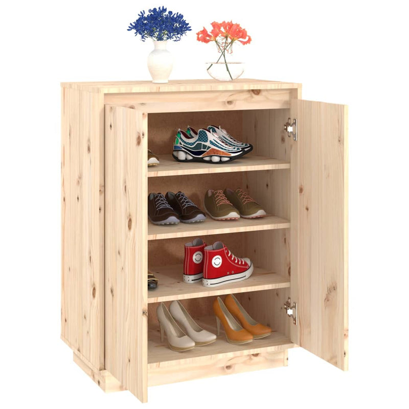 vidaXL tömör fenyőfa cipőszekrény 60 x 35 x 80 cm