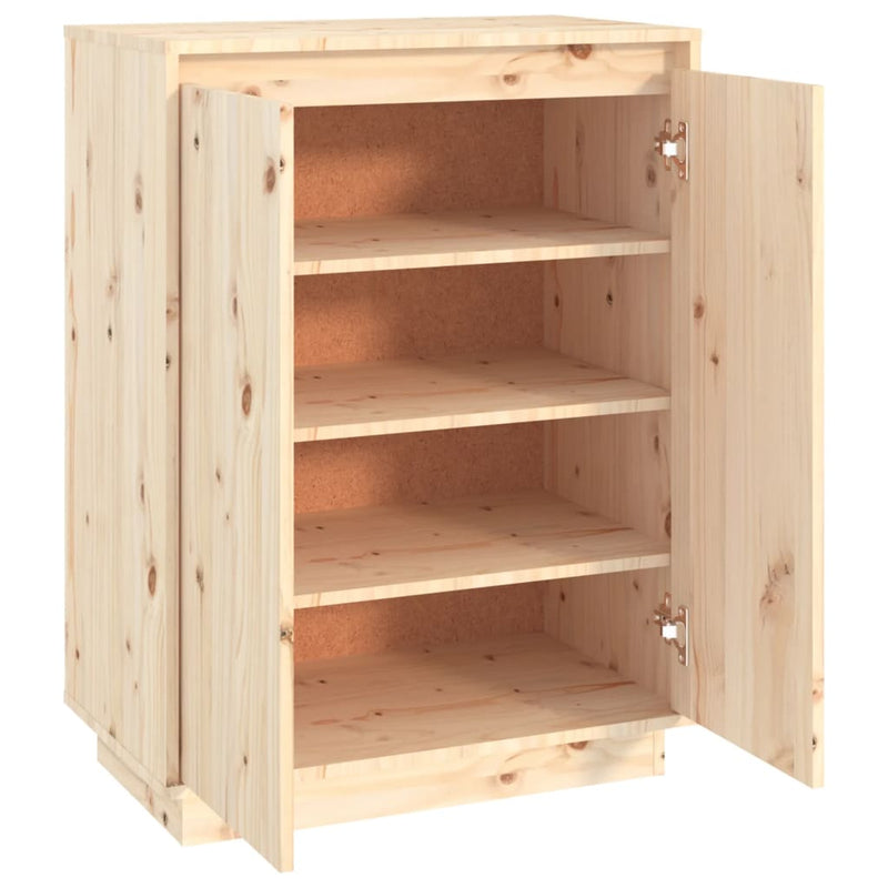 vidaXL tömör fenyőfa cipőszekrény 60 x 35 x 80 cm