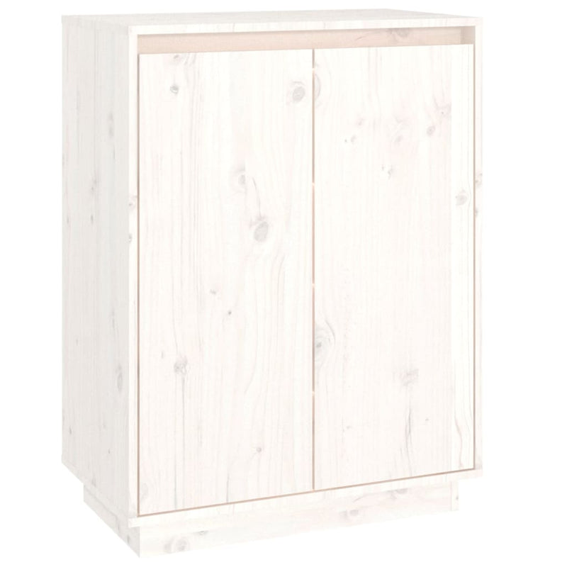 vidaXL fehér tömör fenyőfa cipőszekrény 60 x 35 x 80 cm