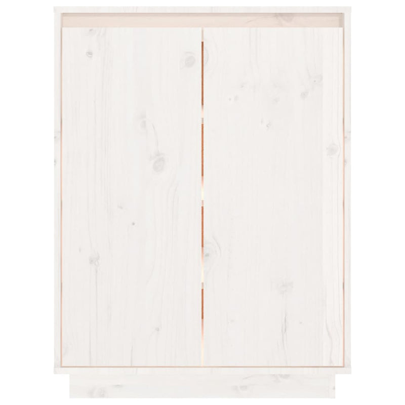 vidaXL fehér tömör fenyőfa cipőszekrény 60 x 35 x 80 cm