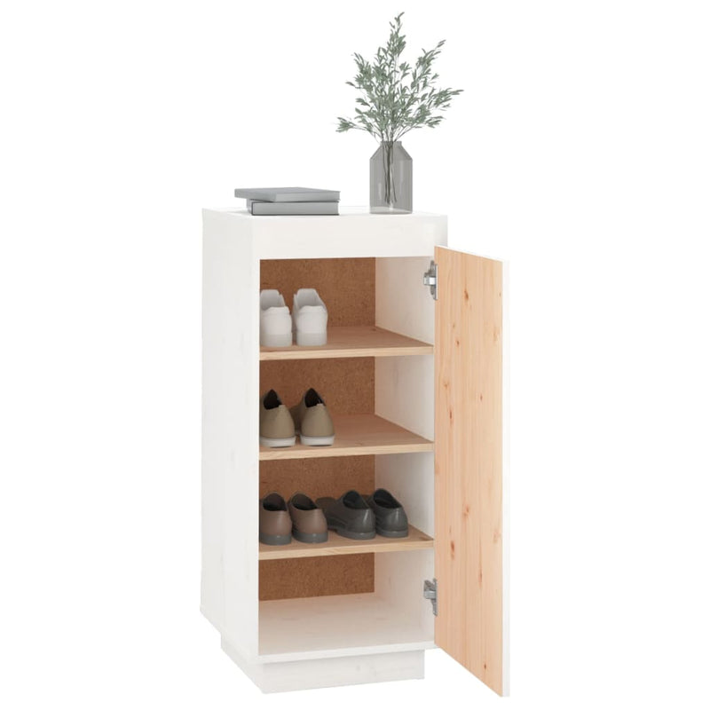 vidaXL fehér tömör fenyőfa cipősszekrény 35 x 35 x 80 cm